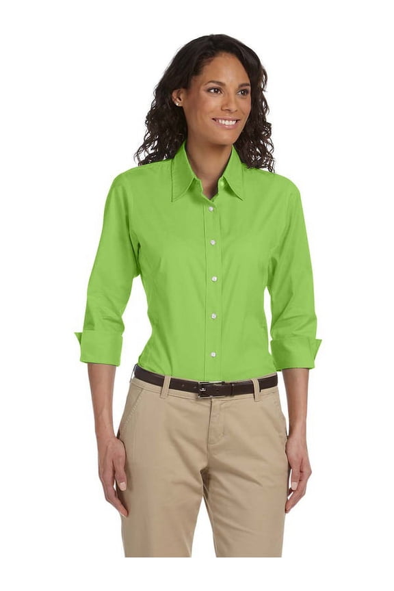 DP625W Ladies Stretch Poplin Blouse - Lime - X-Small