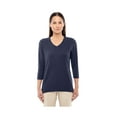 thumbnail image 1 of Devon & Jones DP184W Women's Perfect Fit Bracelet Length V-Neck Top, 1 of 3