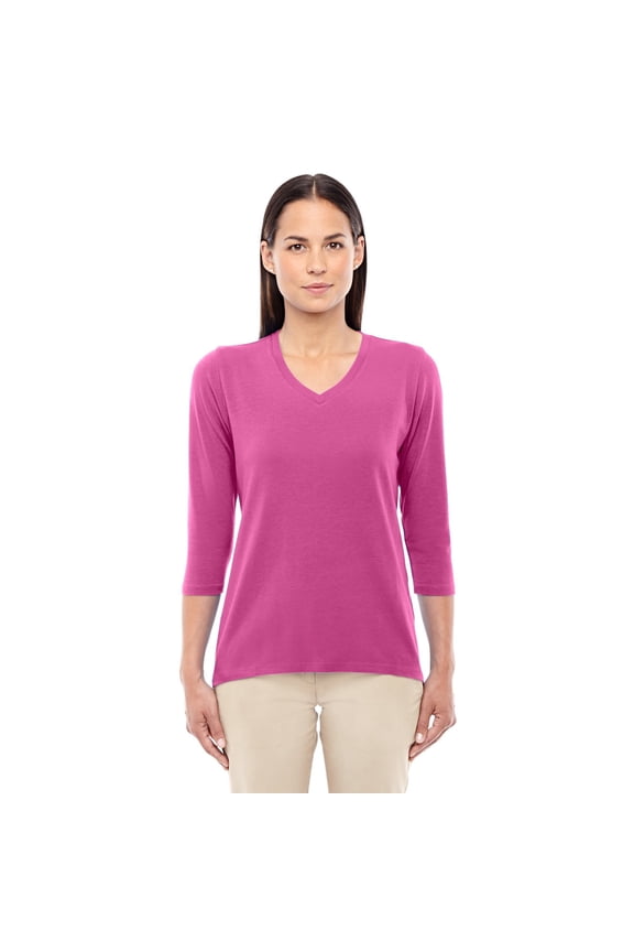 Dp184W Ladies' Perfect Fit Bracelet-Length V-Neck Top