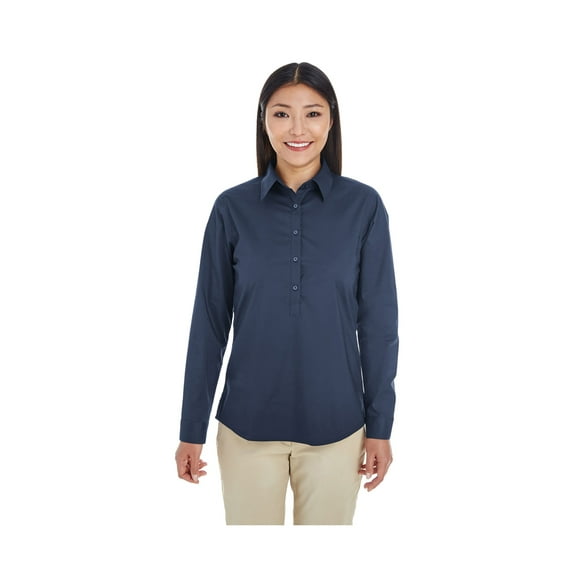 Devon & Jones Dp610W Ladies' Perfect Fit Half-Placket Tunic Top