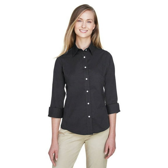 Devon & Jones Dp625W Ladies' Perfect Fit 3/4-Sleeve Stretch Poplin Blouse