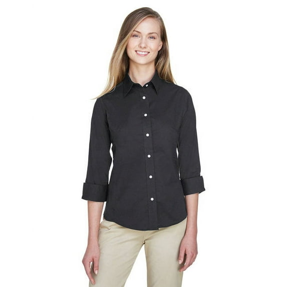 Devon & Jones Dp625W Ladies' Perfect Fit 3/4-Sleeve Stretch Poplin Blouse