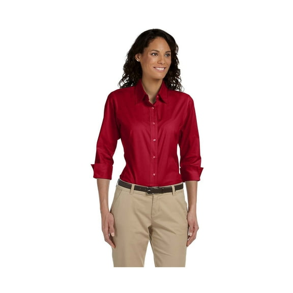 Devon & Jones Dp625W Ladies' Perfect Fit 3/4-Sleeve Stretch Poplin Blouse