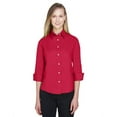 thumbnail image 1 of Devon & Jones Ladies 3/4 Sleeve Stretch Poplin Blouse, Large, RED, 1 of 3