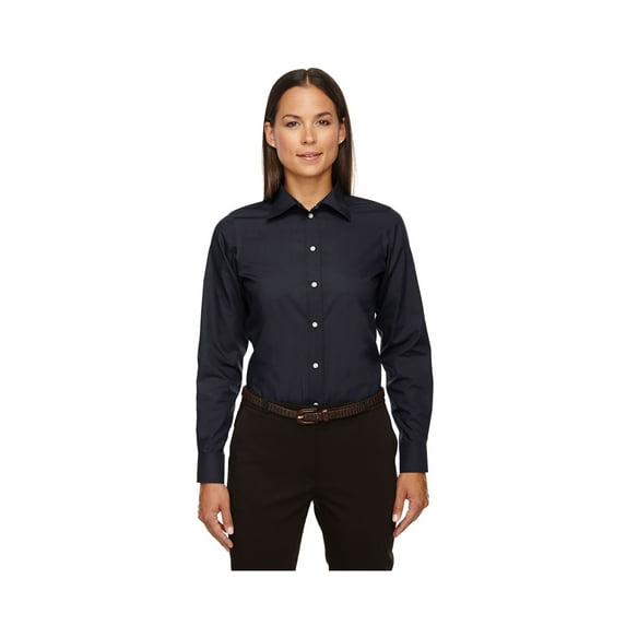 Devon & Jones Ladies Classic Fit Solid Dress Shirt. D620W., BLACK, M