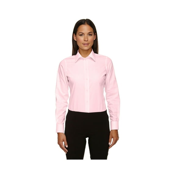 Devon & Jones Ladies Classic Fit Solid Dress Shirt. D620W., L, PINK