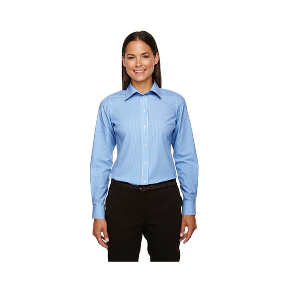 Devon & Jones Ladies Crown Collection Banker Stripe Shirt, Style D645W
