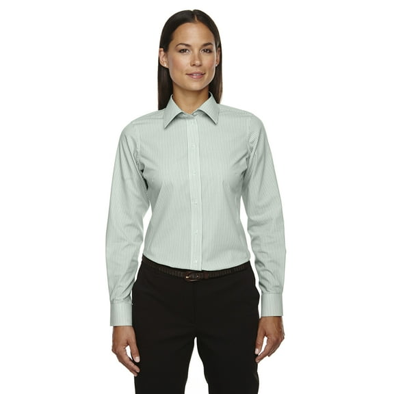 Devon & Jones Ladies Crown Collection Banker Stripe Shirt, Style D645W