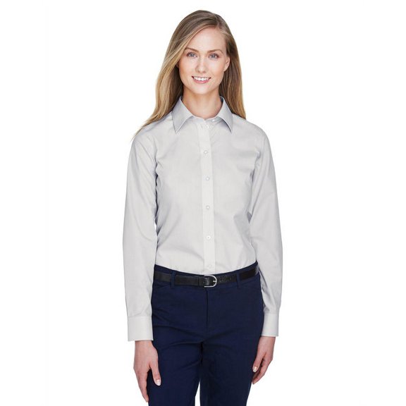 Devon & Jones D620W Women's Crown Collection Broadcloth Woven Dress Shirt-Silver-3XL