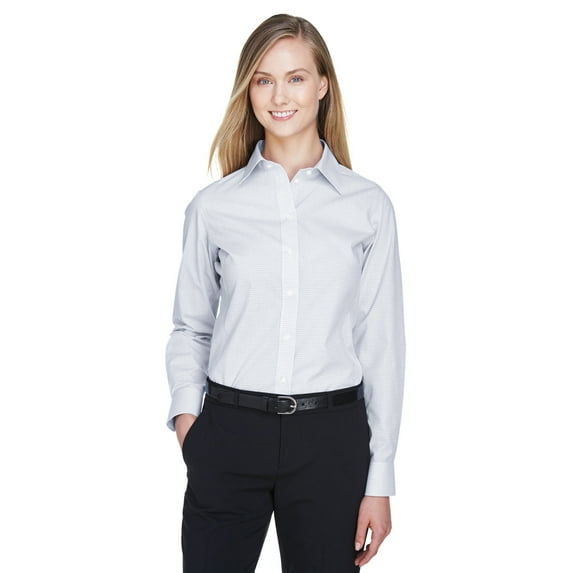 Devon & Jones Ladies' Crown Woven Collection™ Micro Tattersall - DG510W