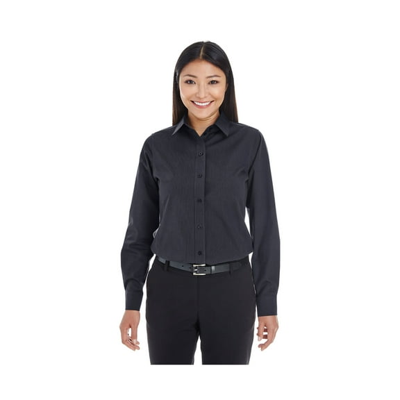 Devon & Jones Ladies' Crownlux Performance Micro Windowpane Shirt, DG534W ,BLACK/ GRAPHITE, S