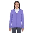 thumbnail image 1 of Devon & Jones Ladies' Manchester Fully-Fashioned Full-Zip Sweater S GRAPE/ NAVY, 1 of 5