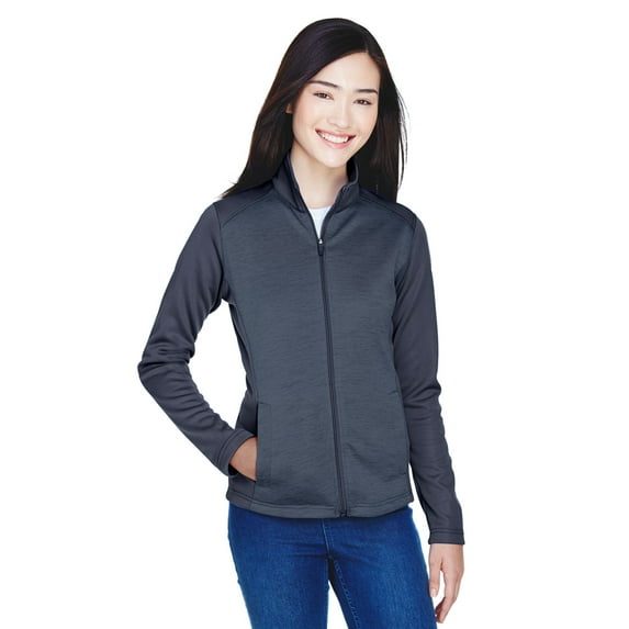 Devon & Jones Ladies' Newbury Colorblock MÃ©lange Fleece Full-Zip - DG796W