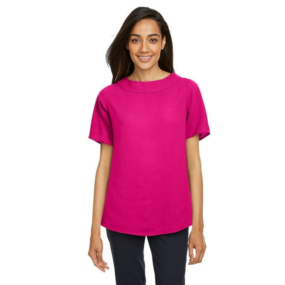Devon & Jones Ladies' Perfect Fit™ Boat-Neck Blouse - Crown Raspberry - Xl