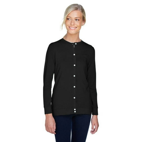 Devon & Jones Ladies' Perfect Fit™ Ribbon Cardigan 2XL BLACK