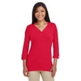 thumbnail image 1 of DJ LDS OPN Y PLACKET KNIT TEE (RED L), 1 of 4