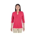 thumbnail image 1 of Devon & Jones Ladies' Perfect Fit Y-Placket Convertible Sleeve Knit Top, DP188W ,RED, XL, 1 of 1