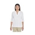 thumbnail image 1 of Devon & Jones Ladies' Perfect Fit Y-Placket Convertible Sleeve Knit Top, DP188W ,WHITE, M, 1 of 1