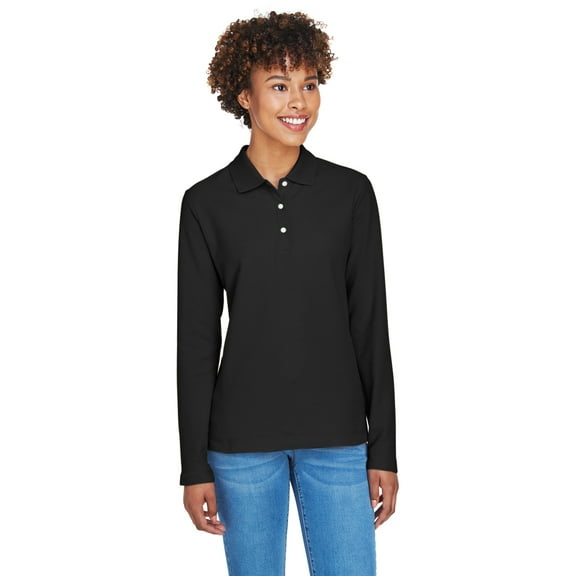 Devon & Jones Ladies' Pima Piqué Long-Sleeve Polo - D110W