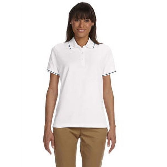 Devon & Jones Ladies' Pima Piqué Short-Sleeve Tipped Polo