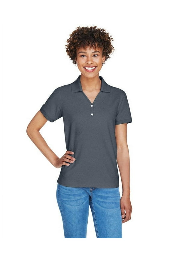 Ladies' Pima Piqué Short-Sleeve Y-Collar Polo 3XL GRAPHITE