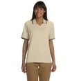 thumbnail image 1 of Devon & Jones Ladies' Tipped Perfect Pima Interlock Polo 2XL STONE/ NAVY, 1 of 2