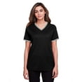 thumbnail image 1 of Devon & Jones Ladies' V-Neck Polo XS Black/White, 1 of 3