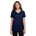 thumbnail image 1 of Devon & Jones Ladies' V-Neck Polo XS Navy/White, 1 of 3