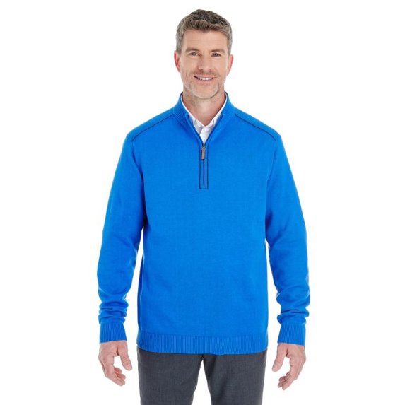 Devon & Jones Men's Manchester Fully-Fashioned Half-Zip Sweater