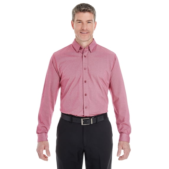 Devon & Jones Men's Central Cotton Blend Mélange Button-Down - DG230