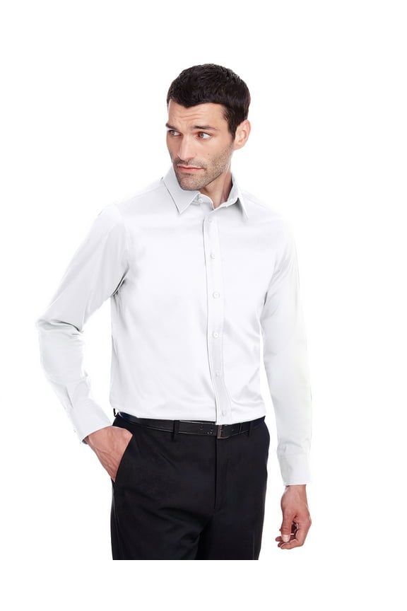 Men's Crown Collection Stretch Broadcloth Slim Fit Shirt - WHITE - 2XL