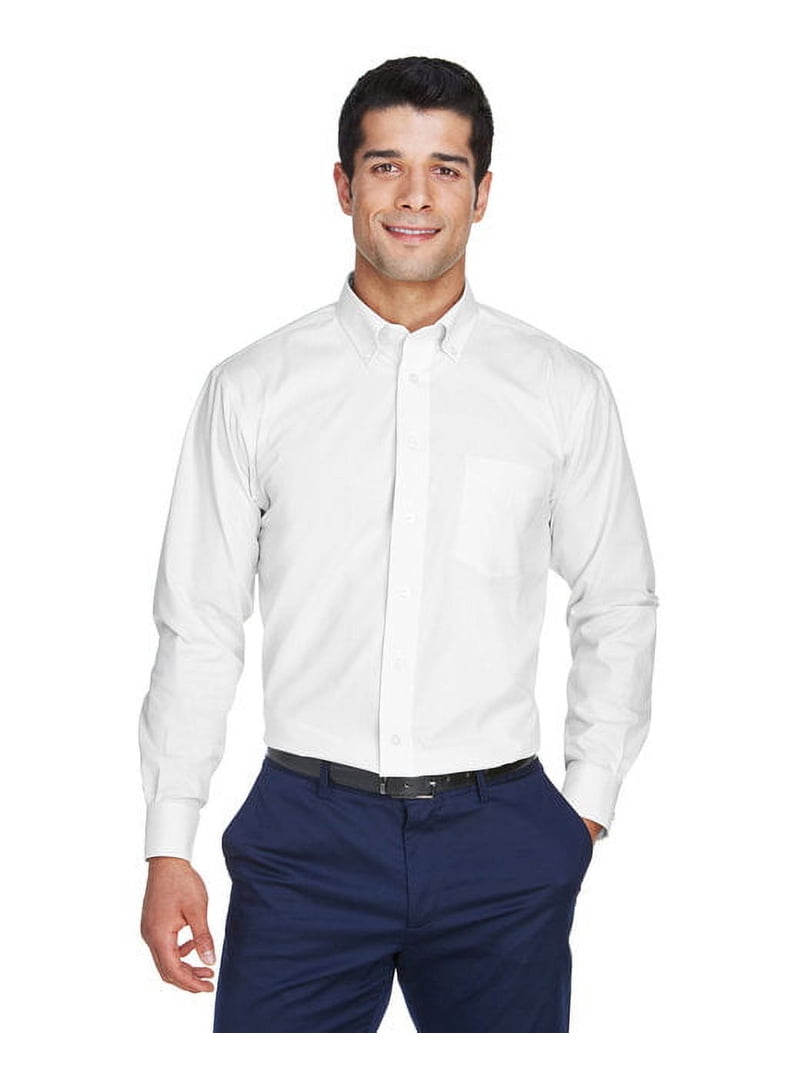 oxford weave white dress shirt White Heavy Oxford Soft Ivy Button Down Shirt