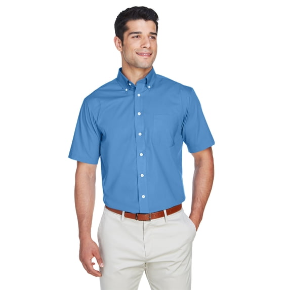 Devon & Jones Men's Crown Woven Collection™ Solid Broadcloth Short-Sleeve Shirt - D620S