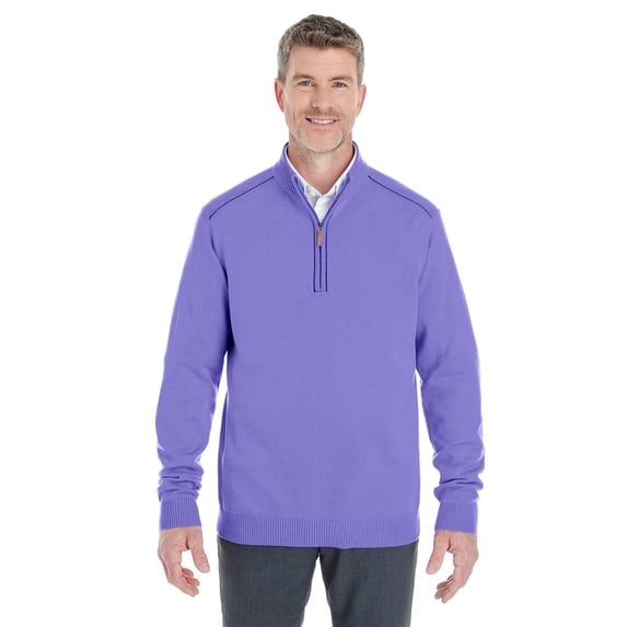 Devon & Jones Men's Manchester Fully-Fashioned Half-Zip Sweater