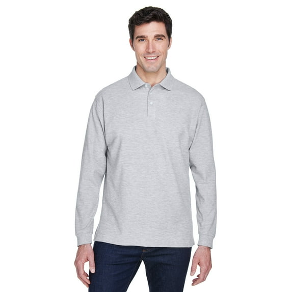 Devon & Jones Men's Pima Piqué Long-Sleeve Polo - D110