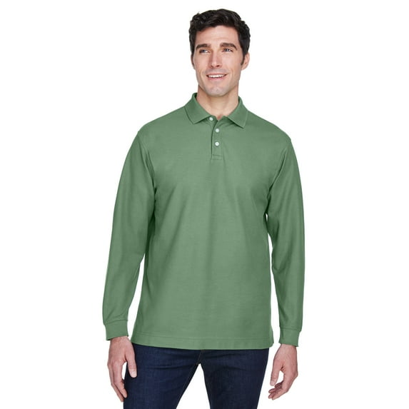Devon & Jones Men's Pima Piqué Long-Sleeve Polo - D110