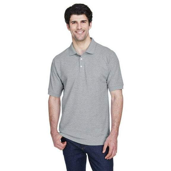 Devon & Jones Men's Pima Piqué Short-Sleeve Polo XS GREY HEATHER