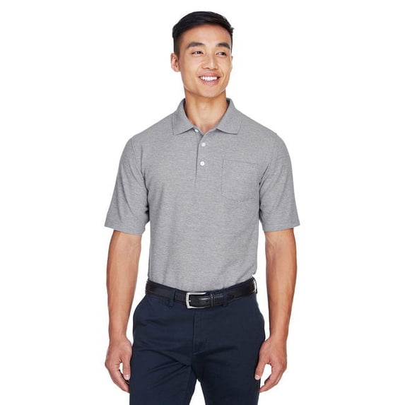 Devon & Jones DG150P Men's DRYTEC20™ Performance Pocket Polo - GREY HEATHER - 2XL