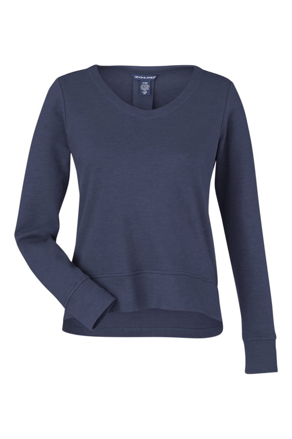 Devon & Jones DG482W Women's New Classics Charleston Pullover-Navy Melange-L