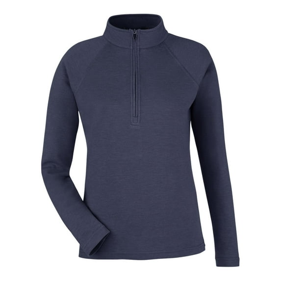 Devon & Jones DG481WZ Women's New Classics Charleston Quarter-Zip Pullover-Navy Melange-XS