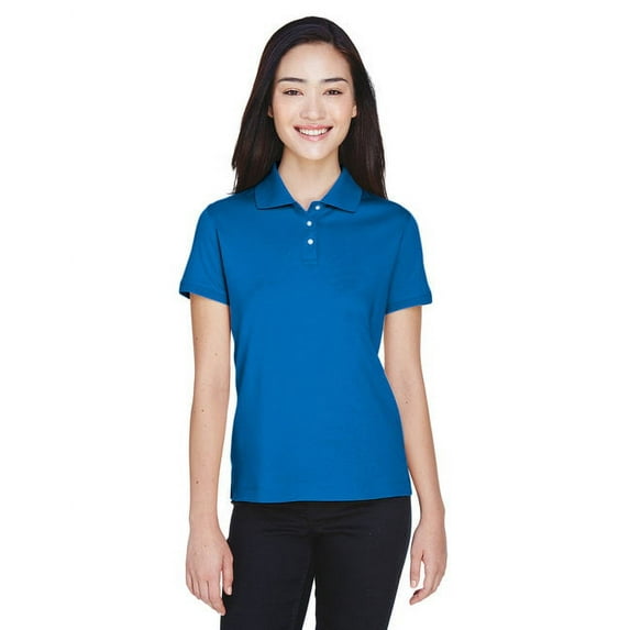 Devon & Jones Solid Perfect Pima Interlock Polo (D140SW) French Blue, XL