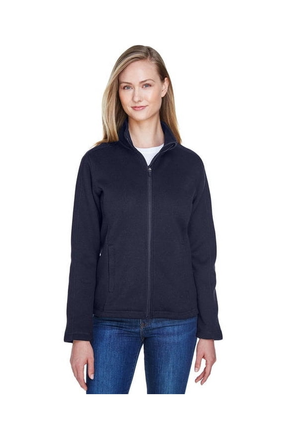 DG793W Women's Bristol Full-Zip Sweater Fleece Jacket-Navy-L