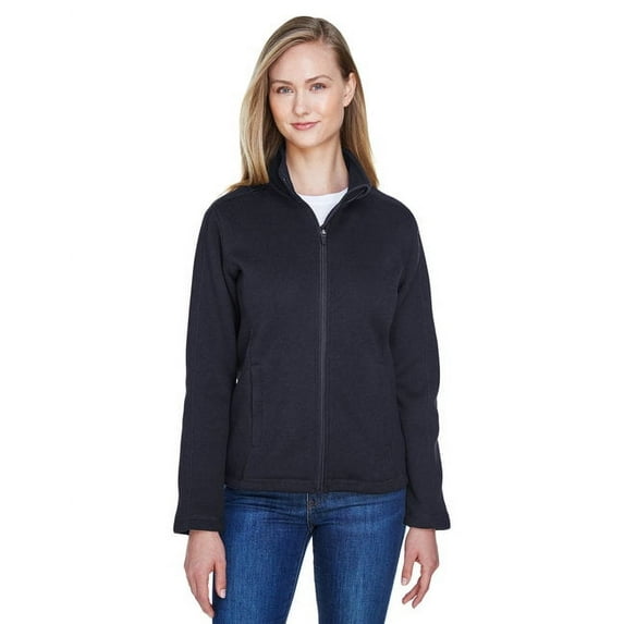 Devon & Jones Women's Bristol Full Zip Sweater Fleece Jacket, Medium, Black