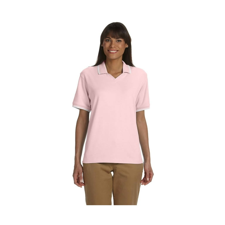 Women's johnny collar polo shirt sales