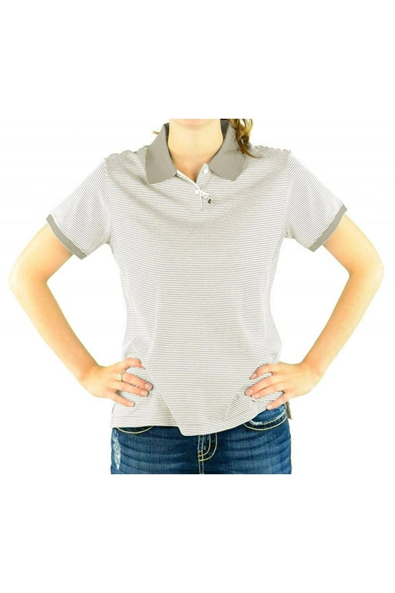 Women's Short Sleeve Northport Jersey Striped Polo Shirt D350W