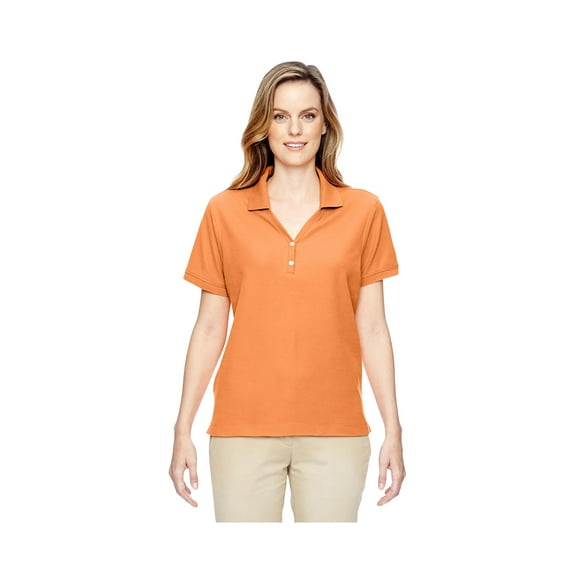 Devon & Jones Women's Short Sleeve Y Collar Polo Shirt, Style D100W