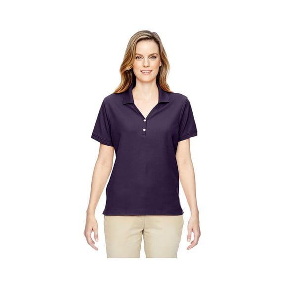 Devon & Jones Women's Short Sleeve Y Collar Polo Shirt, Style D100W