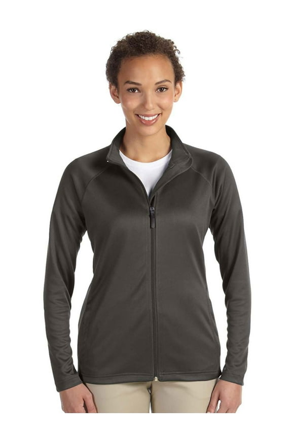 Womens Stretch Full-Zip Sweatshirt, Dk Grey Heather, 3XL, Style, DG420W