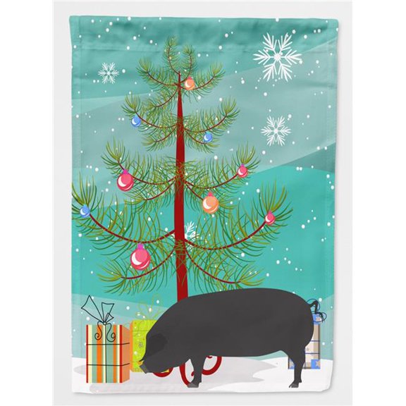 Devon Large Black Pig Christmas Flag Garden - Size