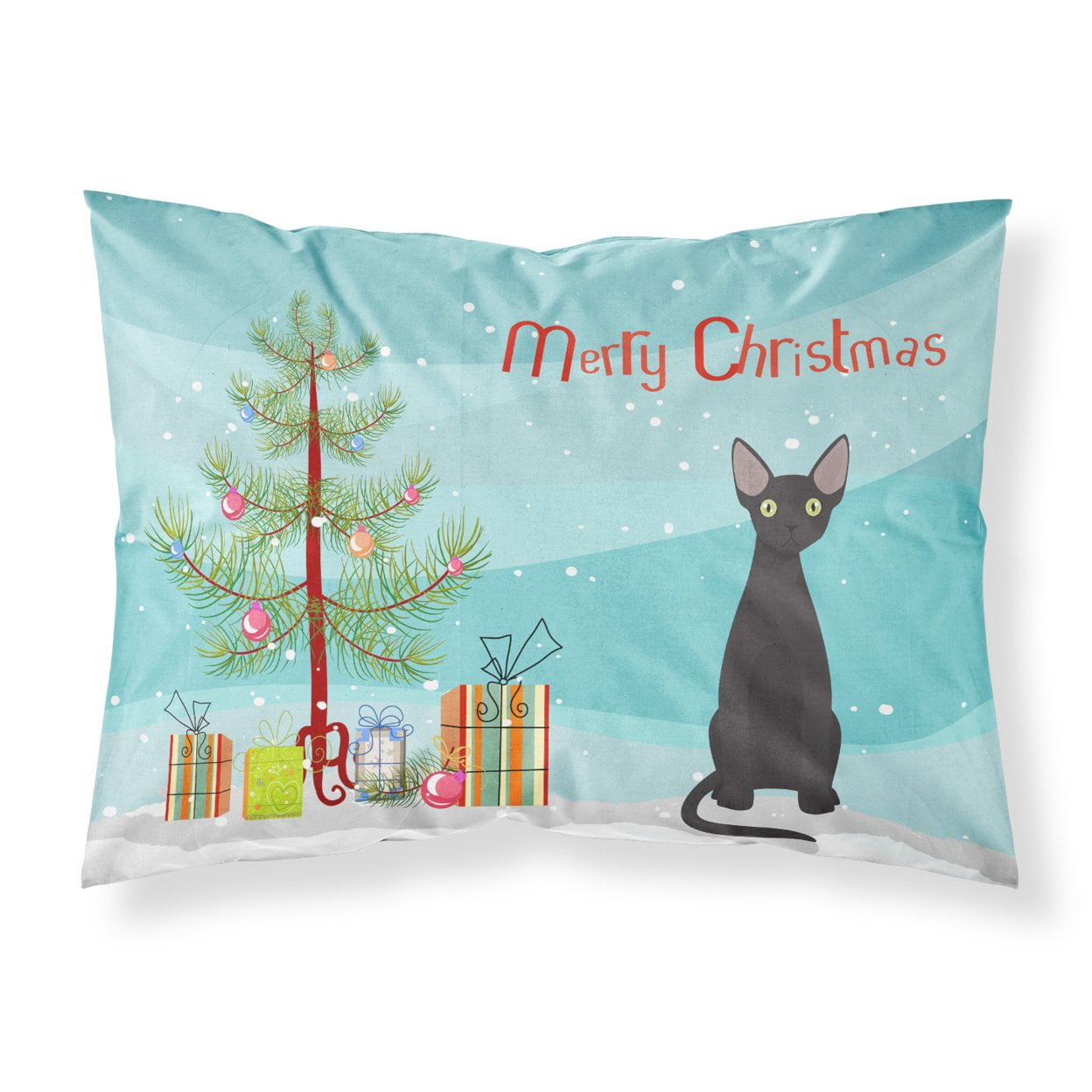 Devon Rex 3 Cat Merry Christmas Fabric Standard Pillowcase CK4764PILLOWCASE